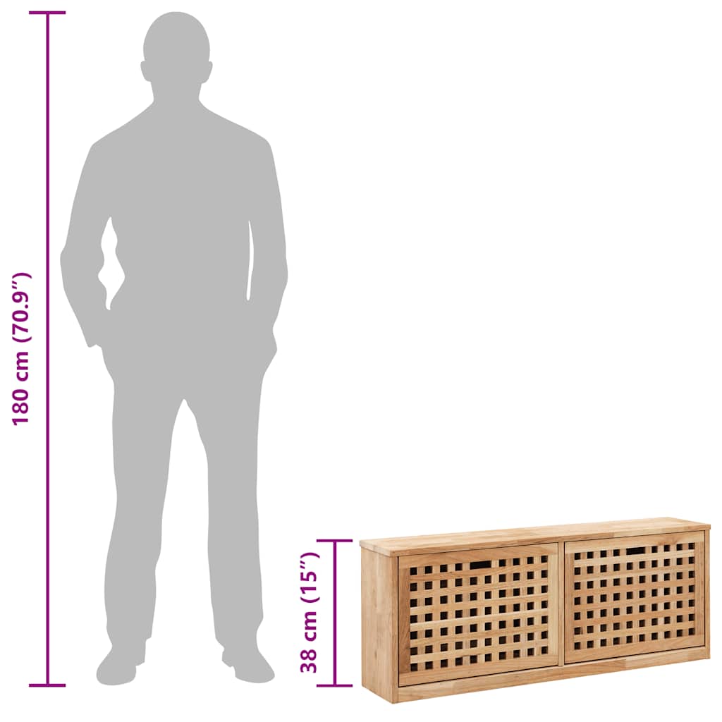 Shoe Storage Bench 94x20x38 cm Solid Walnut Wood