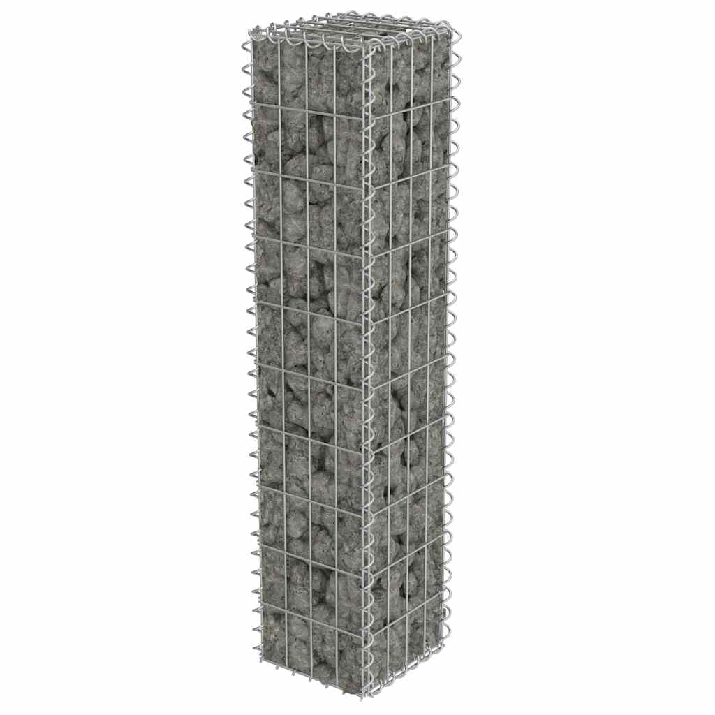 Gabion Wall with Covers Galvanised Steel 20x20x100 cm
