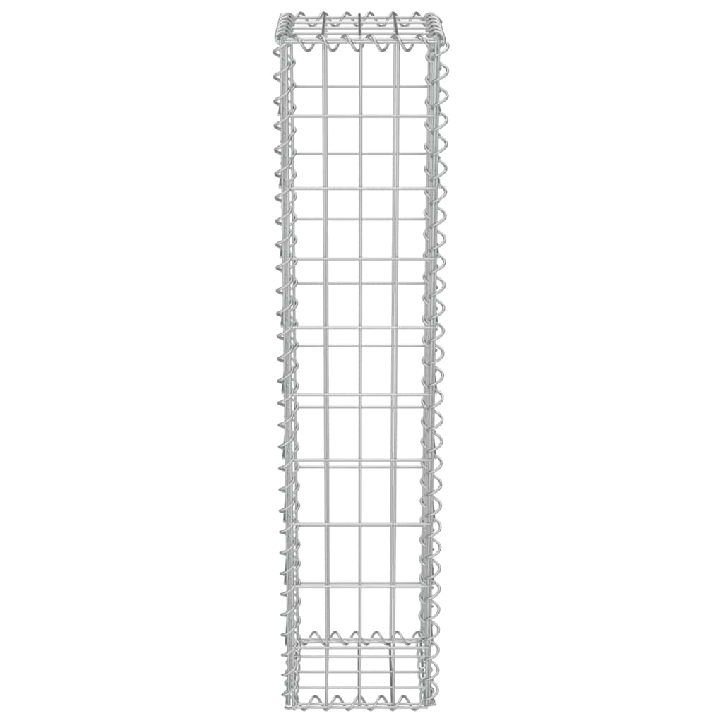 Gabion Wall with Covers Galvanised Steel 20x20x100 cm