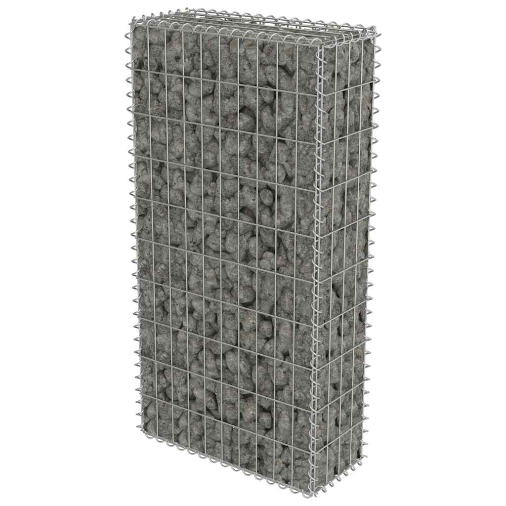 Gabion Wall with Covers Galvanised Steel 50x20x100 cm