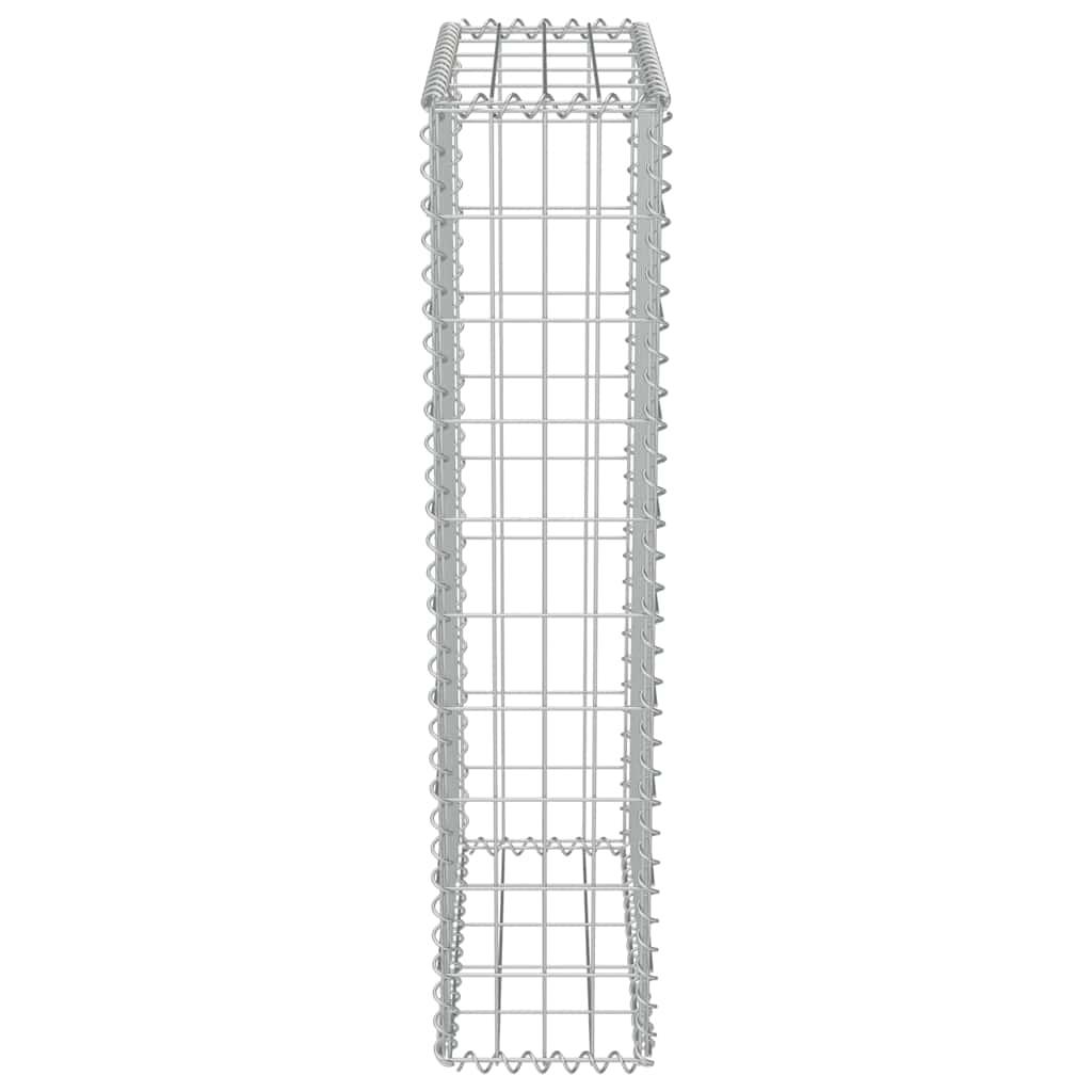 Gabion Wall with Covers Galvanised Steel 50x20x100 cm