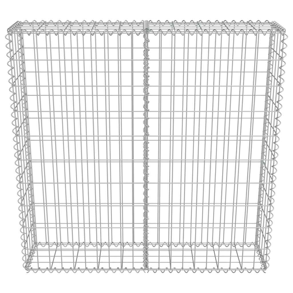 Gabion Wall with Covers Galvanised Steel 100x20x100 cm