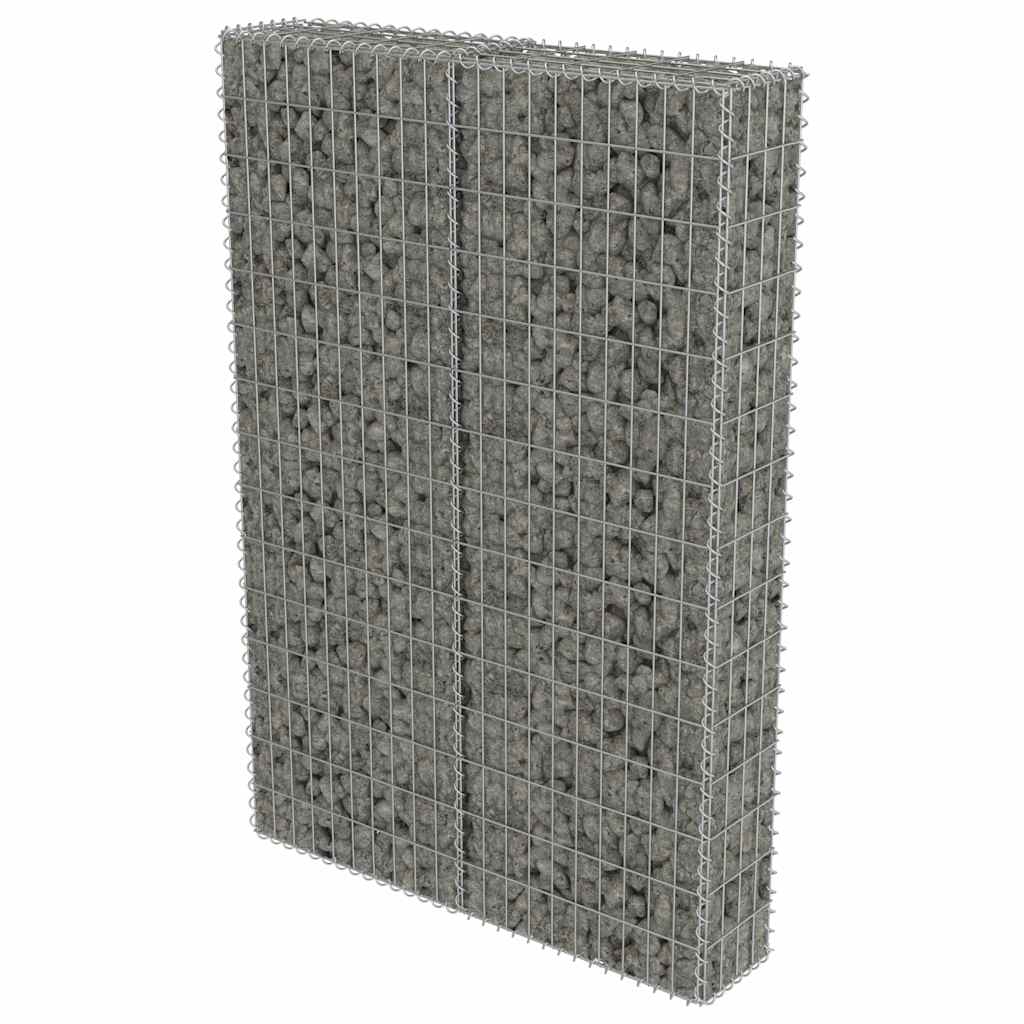 Gabion Wall with Covers Galvanised Steel 100x20x150 cm