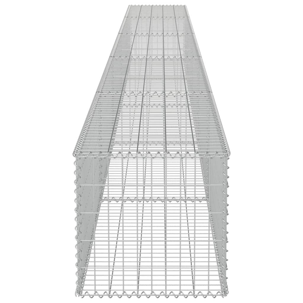 Gabion Wall with Covers Galvanised Steel 600x50x50 cm