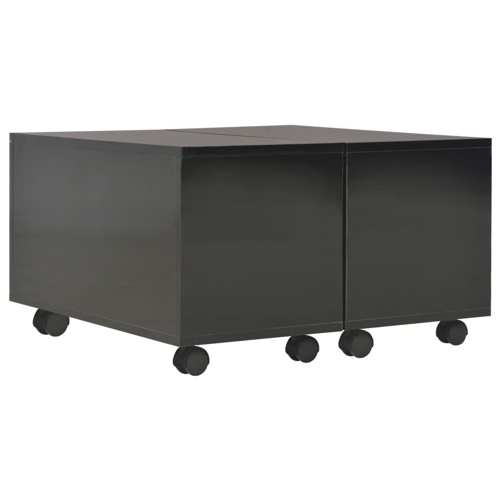 Coffee Table High Gloss Black 60x60x35 cm Engineered Wood