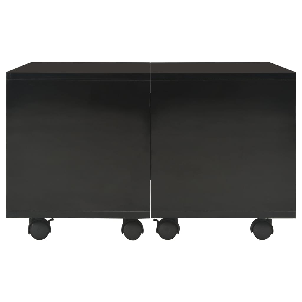 Coffee Table High Gloss Black 60x60x35 cm Engineered Wood