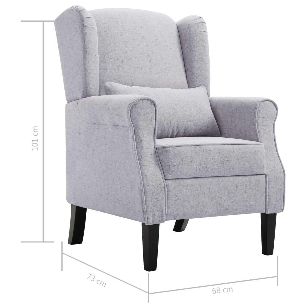 Armchair Light Grey Fabric