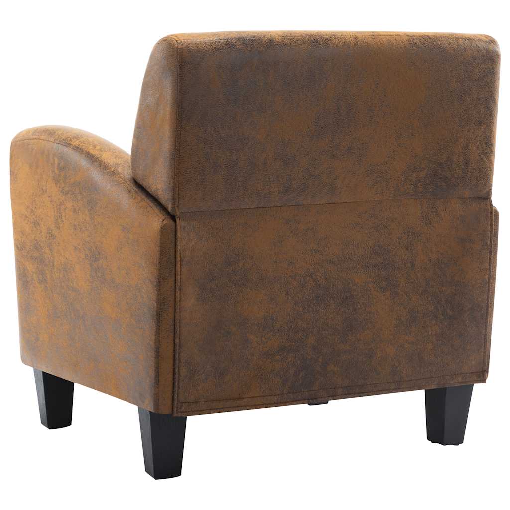 Sofa Chair Brown 70x69x72 cm Faux Suede Leather
