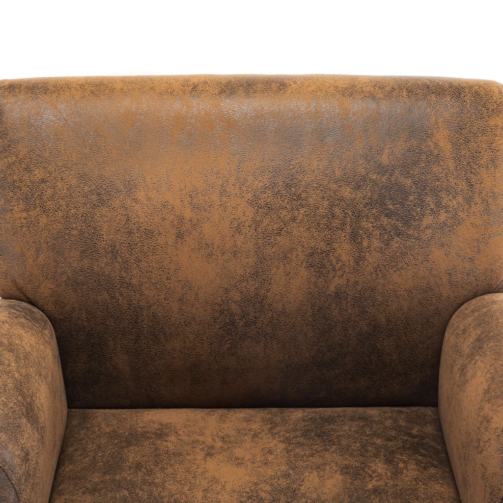 Sofa Chair Brown 70x69x72 cm Faux Suede Leather