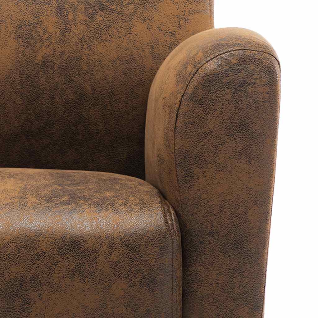 Sofa Chair Brown 70x69x72 cm Faux Suede Leather