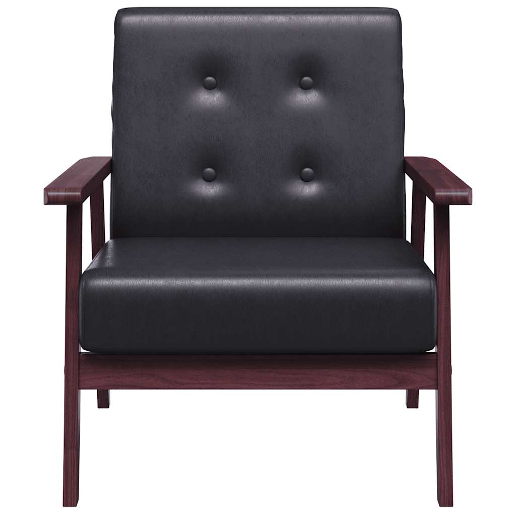 Armchair  Black Faux Leather