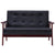 2-Seater Sofa Black Faux Leather