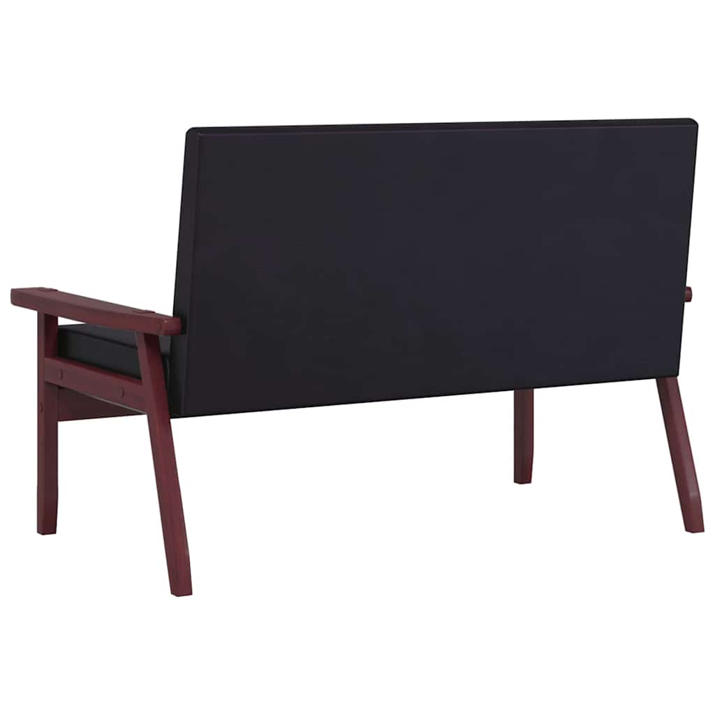 2-Seater Sofa Black Faux Leather