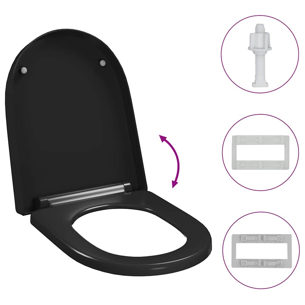 Soft-close Toilet Seat with Quick-release Design Black