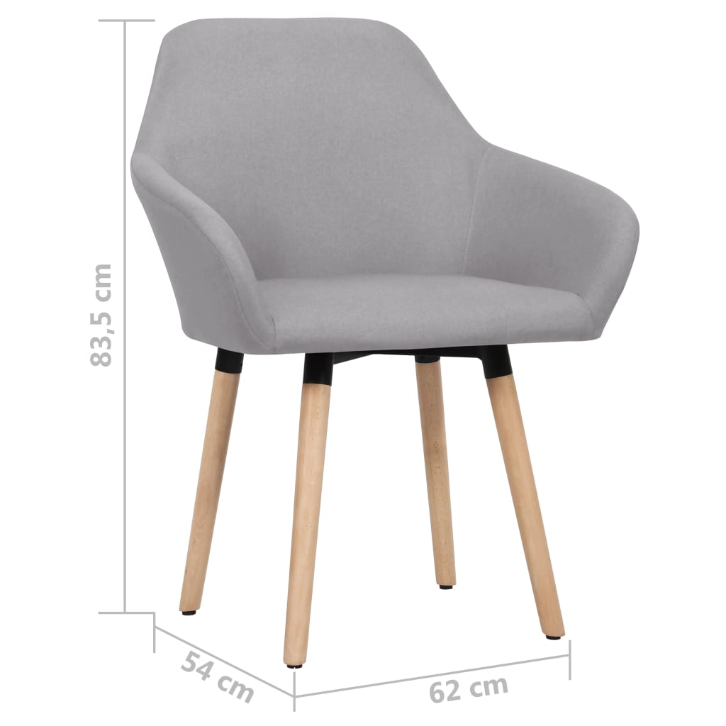 Dining Chairs 2 pcs Light Grey Fabric