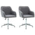 Swivel Dining Chairs 2 pcs Light Grey Fabric