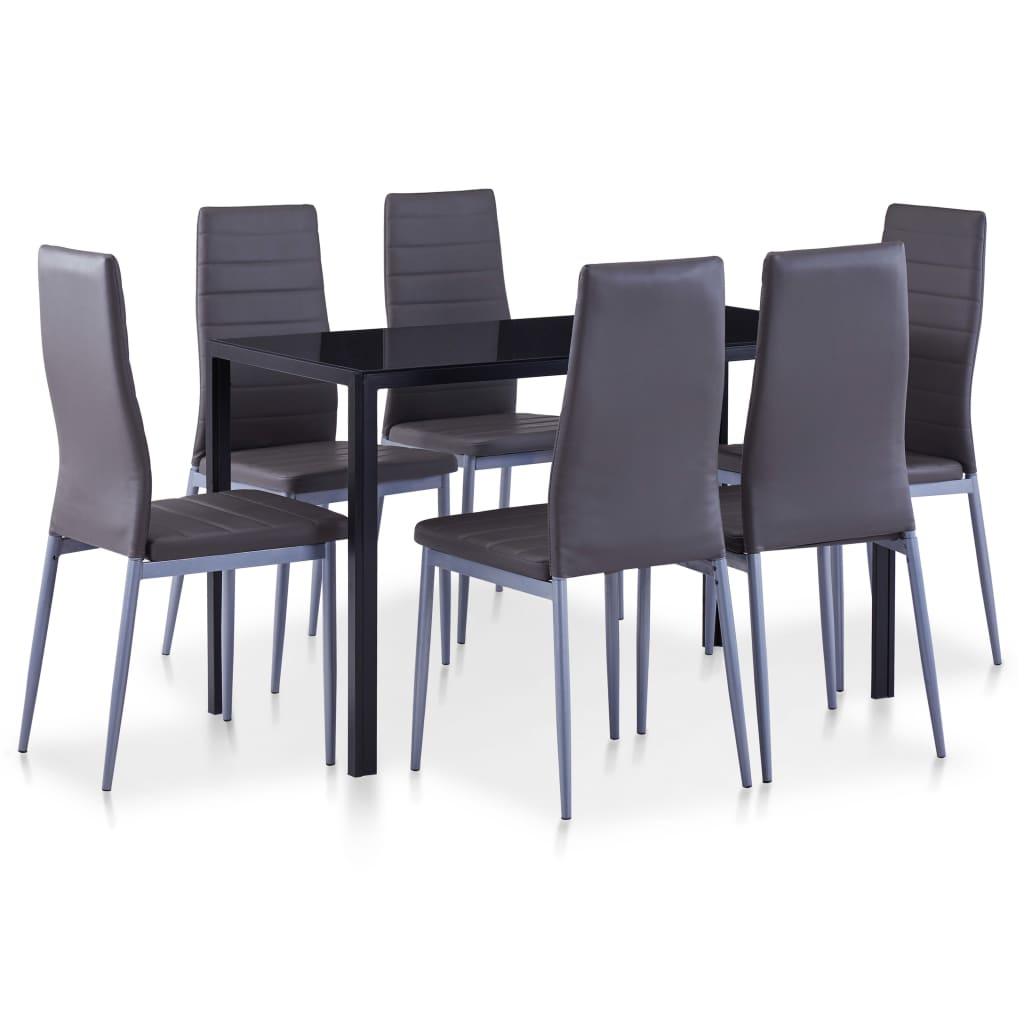 Seven Piece Dining Set Grey