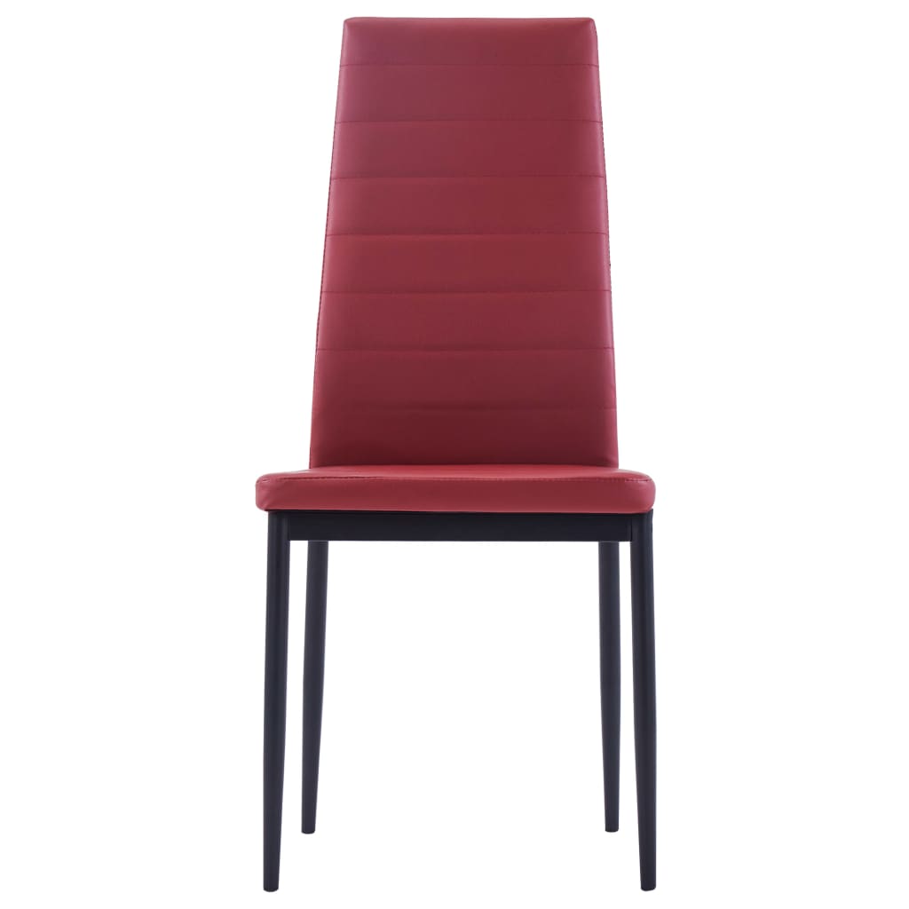 Five Piece Dining Set Wine Red