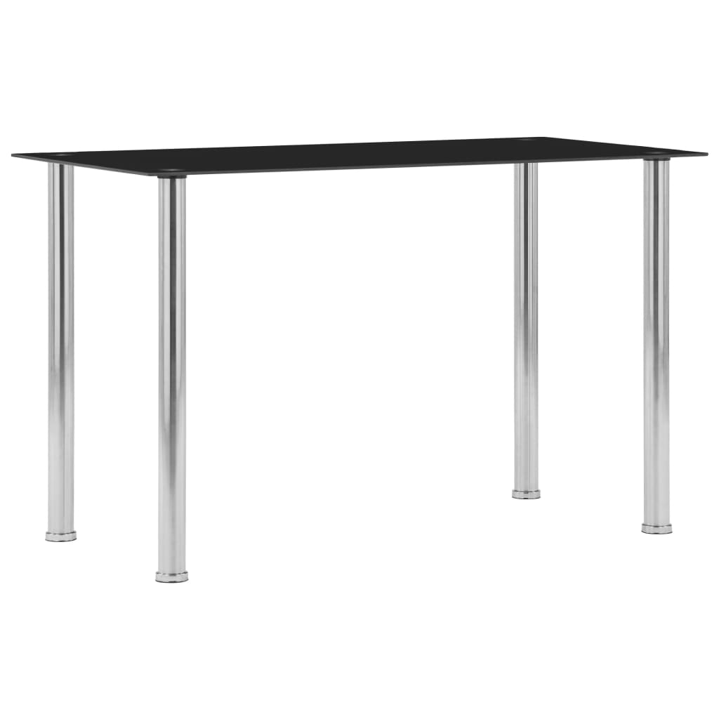 Dining Table Black 120x60x75 cm Tempered Glass