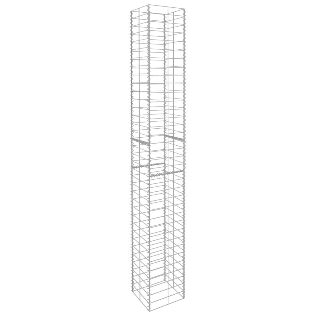 Gabion Baskets 3 pcs Galvanised Steel 25x25x197 cm