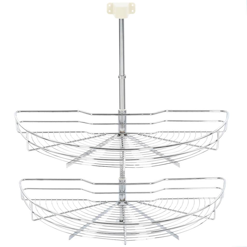 2-Tier Kitchen Wire Basket Silver 180 Degree 75x38x80 cm