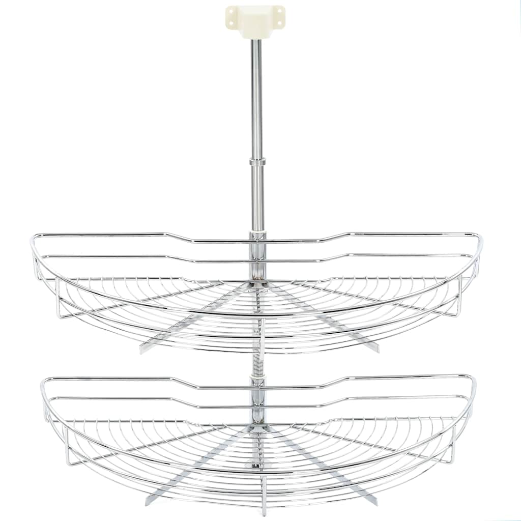 2-Tier Kitchen Wire Basket Silver 180 Degree 75x38x80 cm