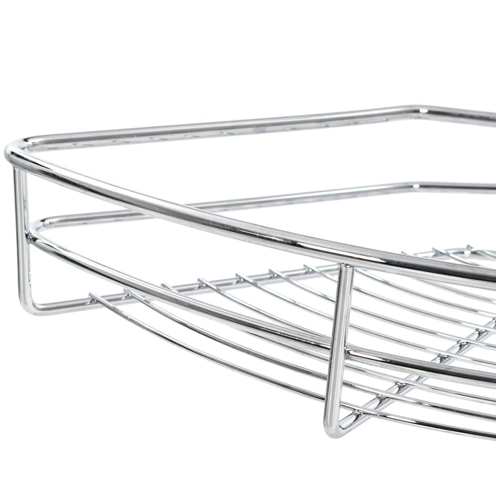 2-Tier Kitchen Wire Basket Silver 180 Degree 75x38x80 cm