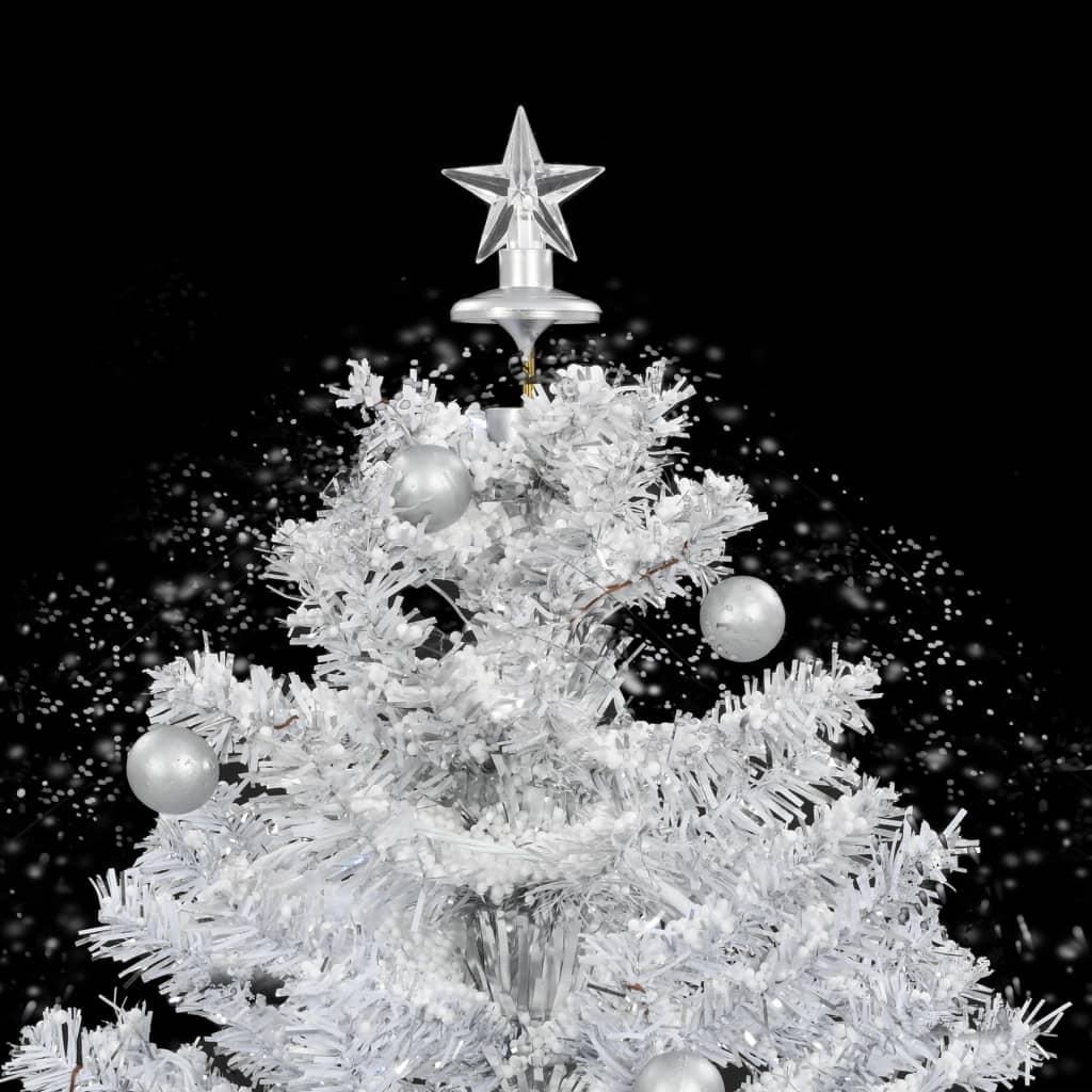 Snowing Christmas Tree with Umbrella Base White 75 cm