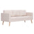 2 Piece Sofa Set Fabric Cream