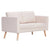 2 Piece Sofa Set Fabric Cream