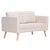 2 Piece Sofa Set Fabric Cream