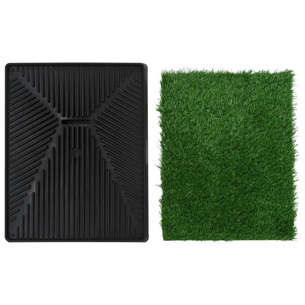 Pet Toilets 2 pcs with Tray & Faux Turf Green 63x50x7 cm WC