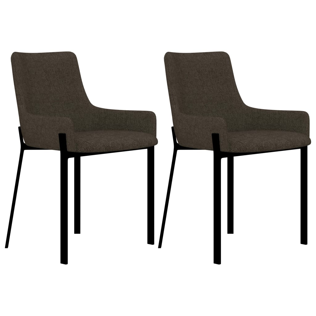 Dining Chairs 2 pcs Brown Fabric