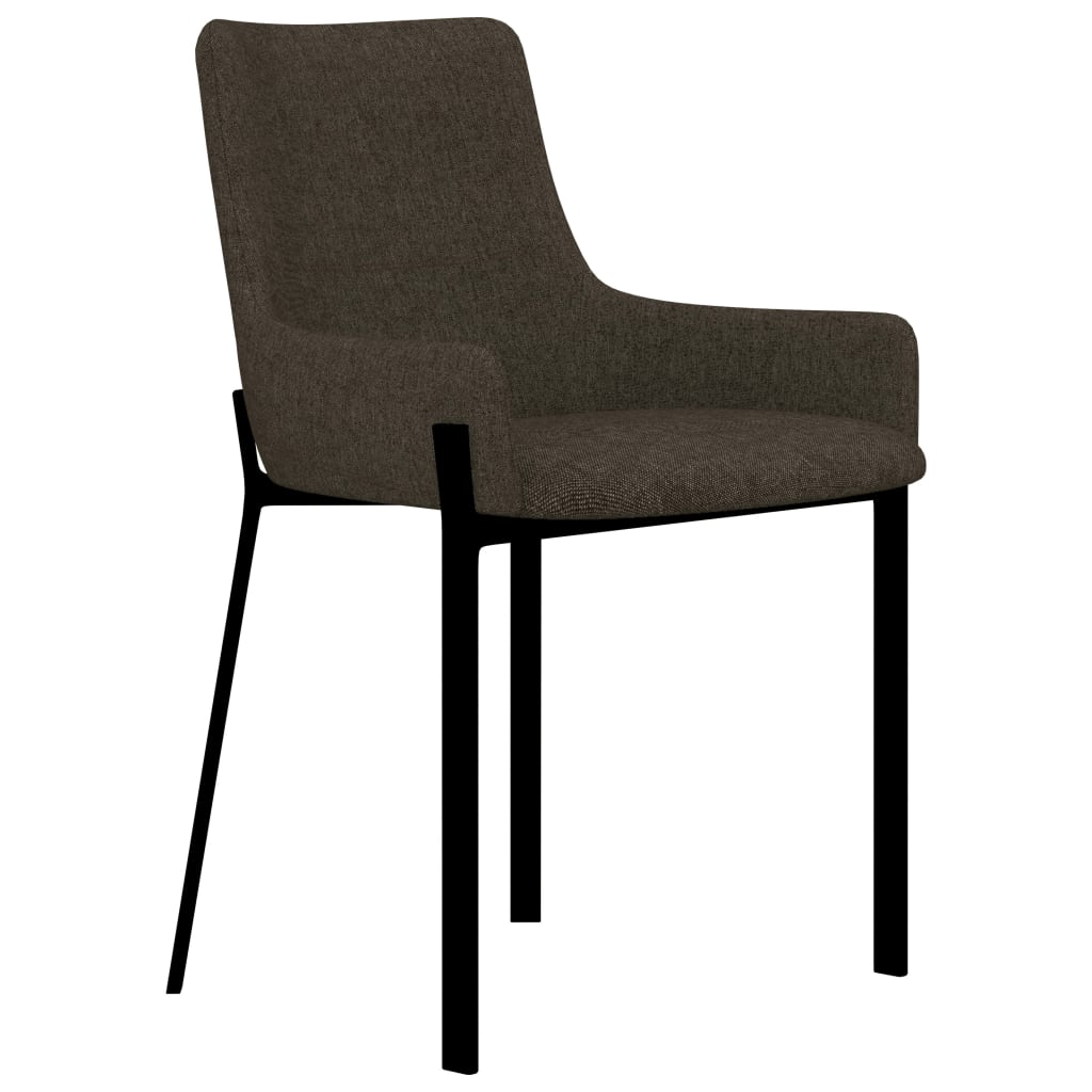 Dining Chairs 2 pcs Brown Fabric