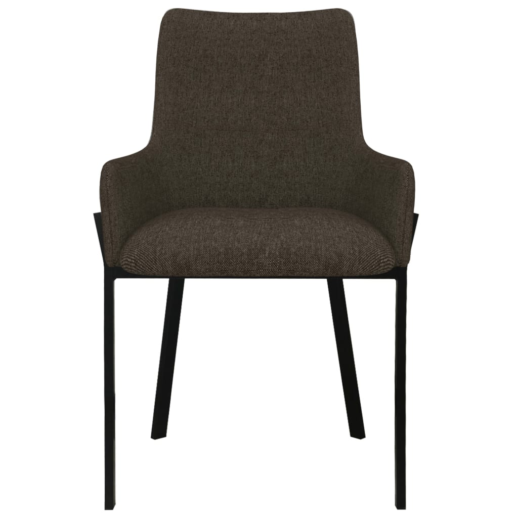 Dining Chairs 2 pcs Brown Fabric