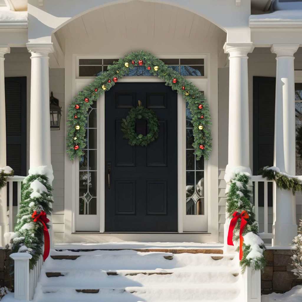 Christmas Garland Decorated with Baubles 5 m