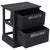 Nightstand Black 38x28x45 cm Paulownia Wood