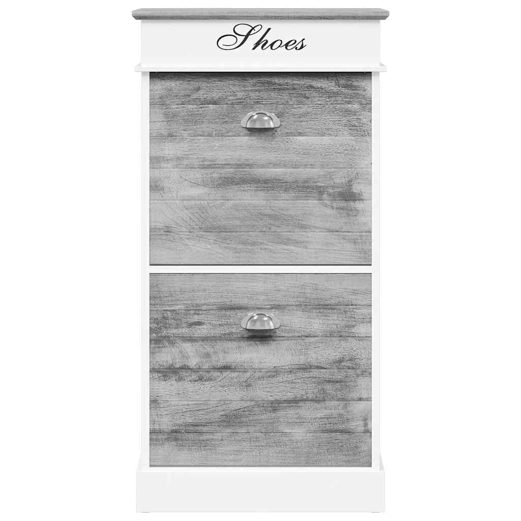 Shoe Cabinet Grey 50x28x98 cm Paulownia Wood