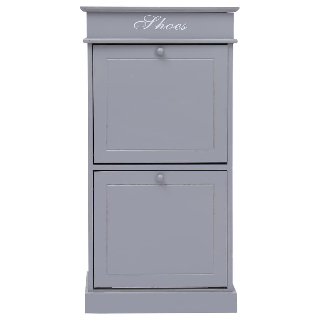 Shoe Cabinet Grey 50x28x98 cm Paulownia Wood