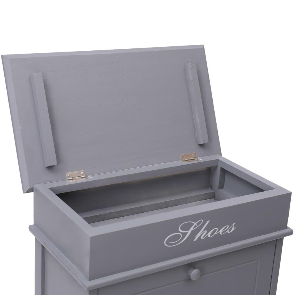 Shoe Cabinet Grey 50x28x98 cm Paulownia Wood