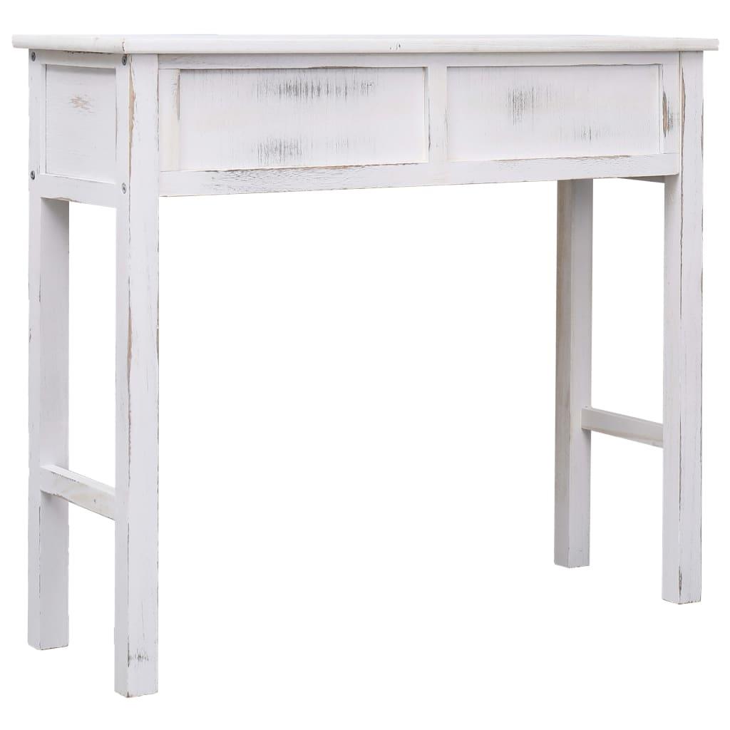 Console Table Antique White 90x30x77 cm Wood