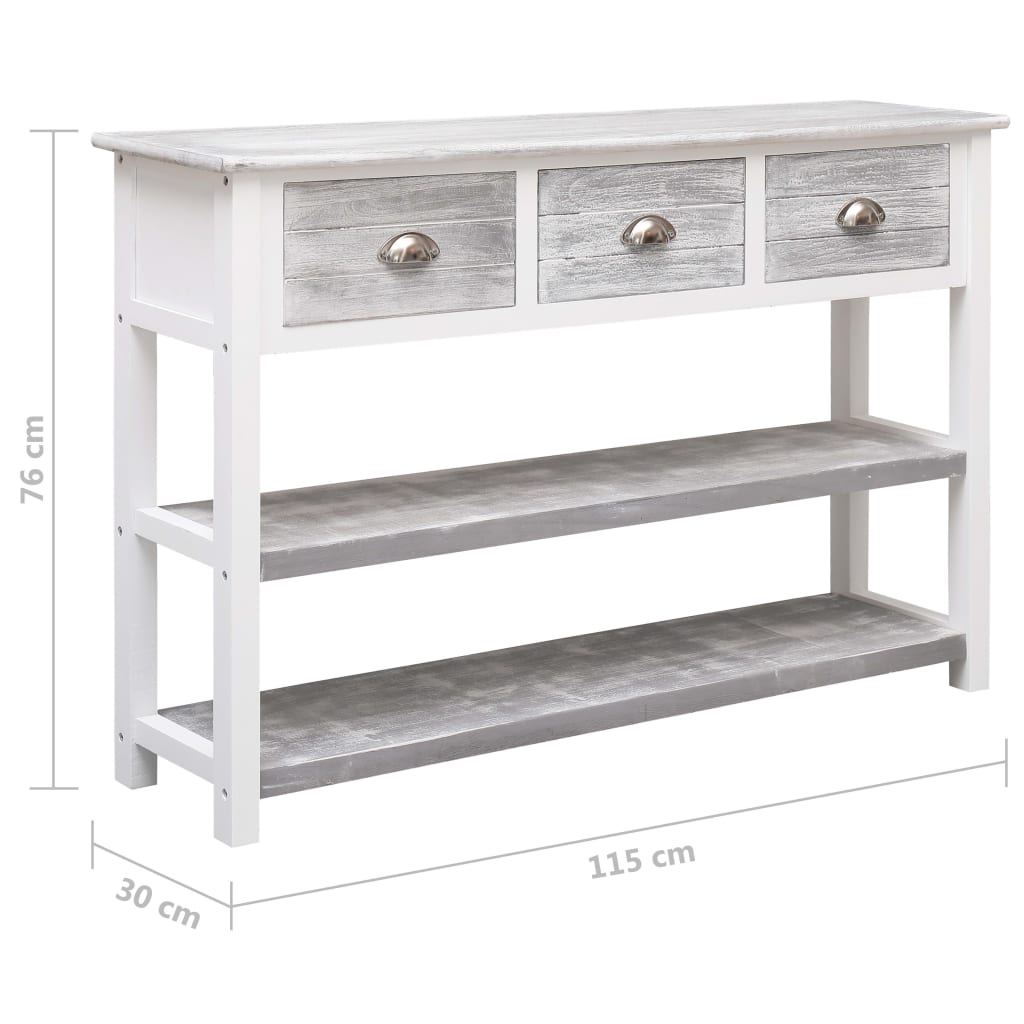 Sideboard Antique Grey 115x30x76 cm Wood