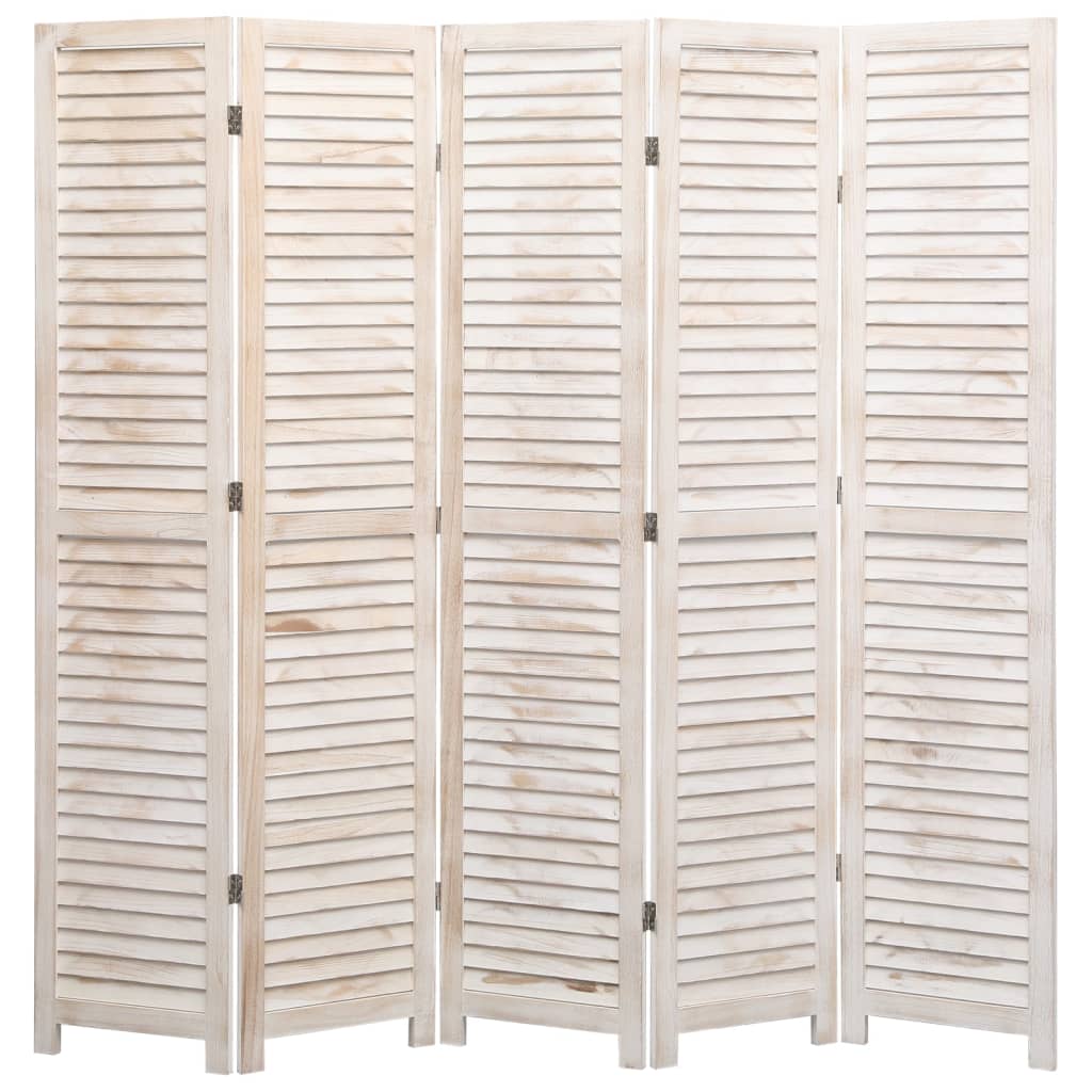 5-Panel Room Divider White 175x165 cm Wood