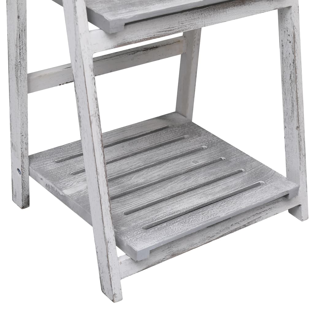 4-Tier Plant Stand Grey 43x33x113 cm Wood