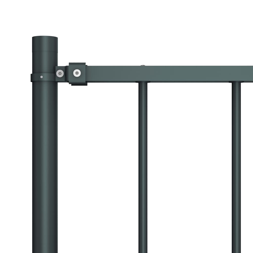 Fence Panel with Posts Powder-coated Steel 1.81x1.25 m Anthracite