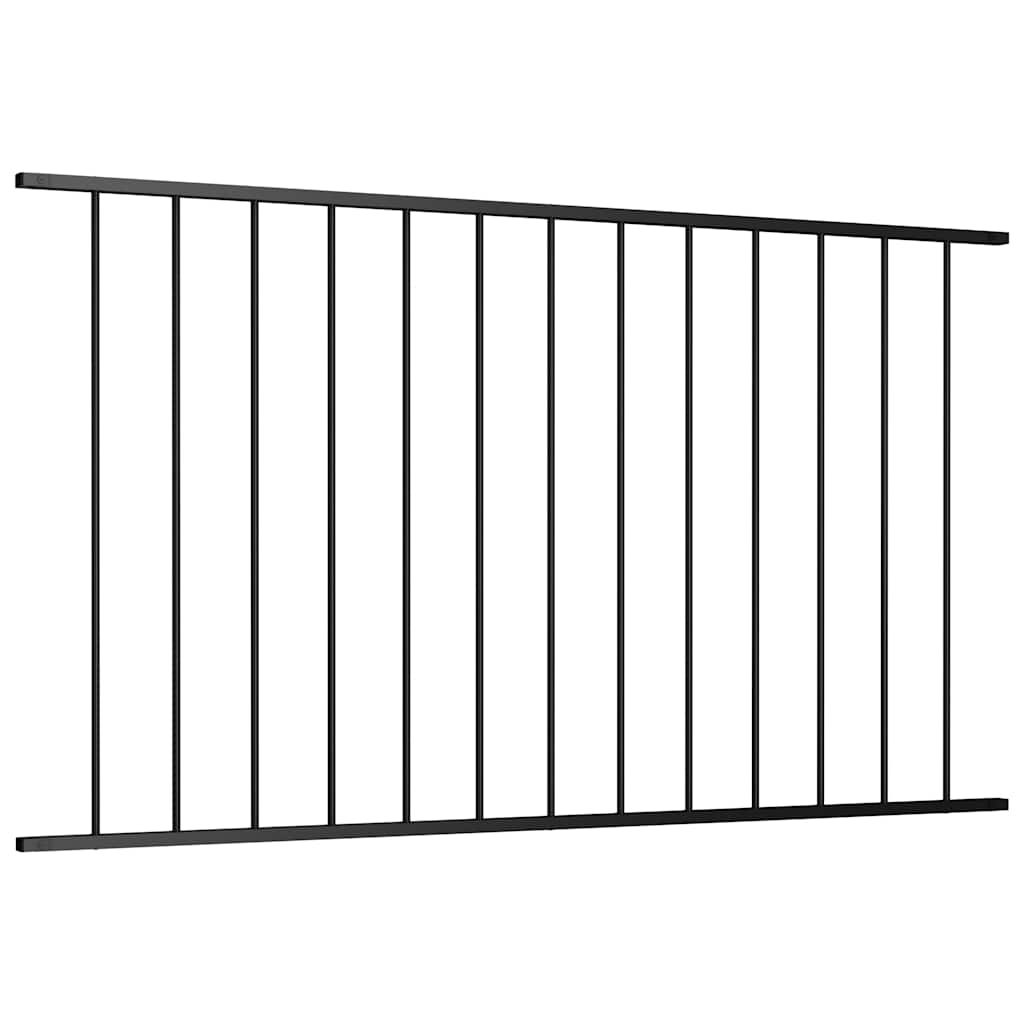 Fence Panel Powder-coated Steel 1.63x1.25 m Black