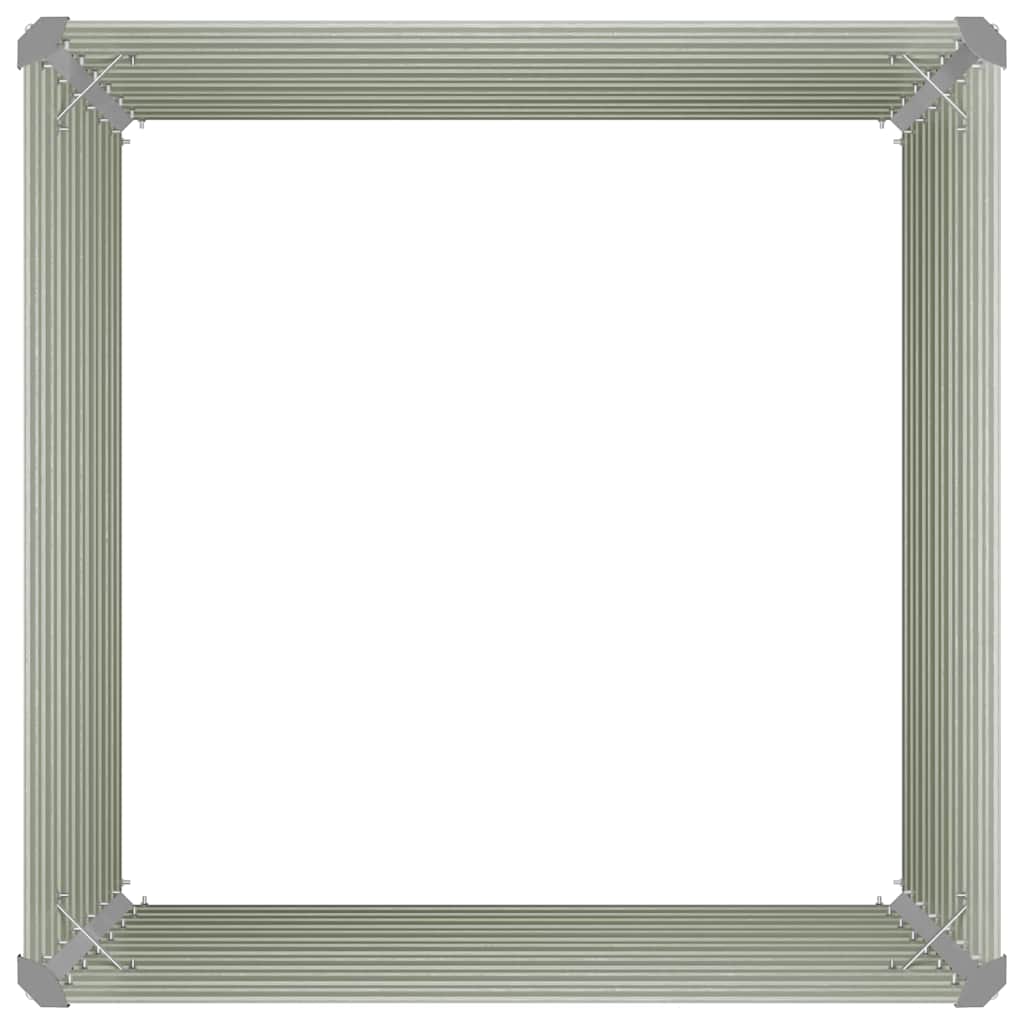 Raised Garden Bed Brown 100x100x77 cm Galvanised Steel