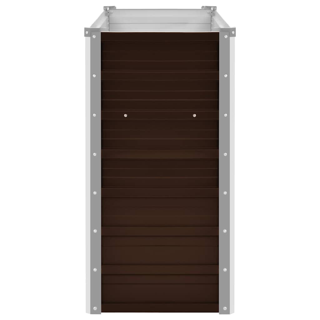 Garden Raised Bed Brown 100x40x77 cm Galvanised Steel