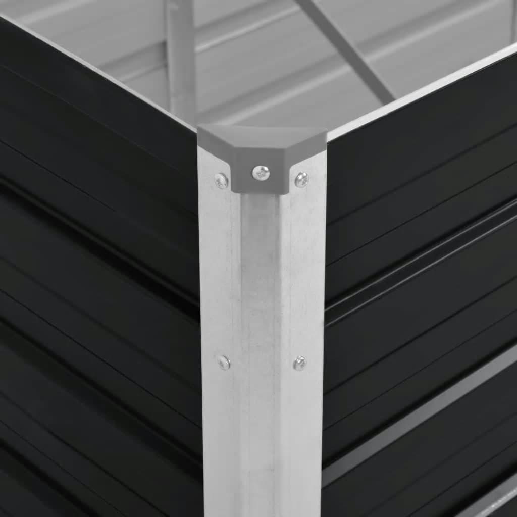 Garden Raised Bed Anthracite 160x40x77 cm Galvanised Steel