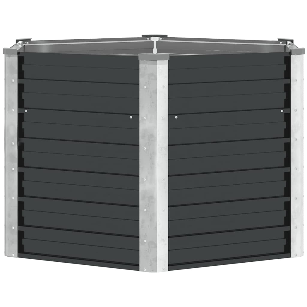 Garden Raised Bed Anthracite 129x129x77 cm Galvanised Steel